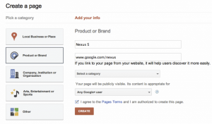 Create a business page on Google Plus
