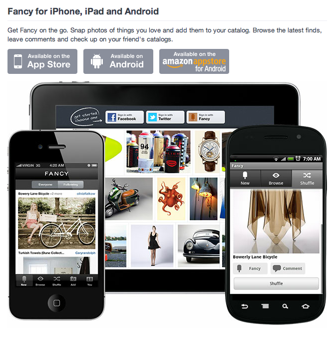Fancy - iPhone, iPad and Android