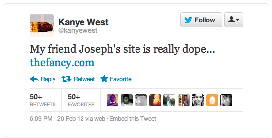 Kanye West tweeted Fancy
