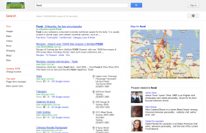 Knowledge Graph for Google Search "food"